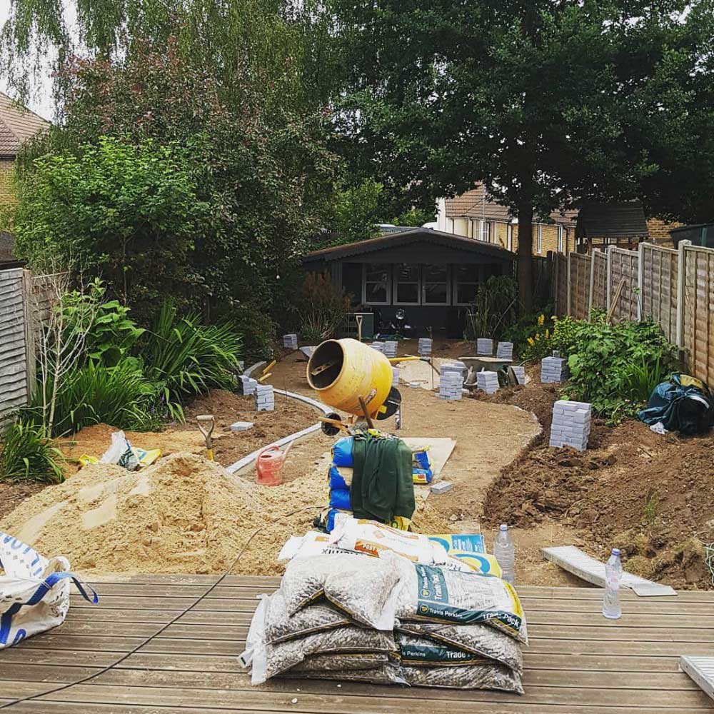 A garden transformation starting with some hard landscaping. Our customer had some great questions to ask a landscaper.